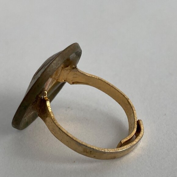 Vintage Penny Ring Rounded Gold Adjustable Estate Find 1945 - Picture 4 of 4